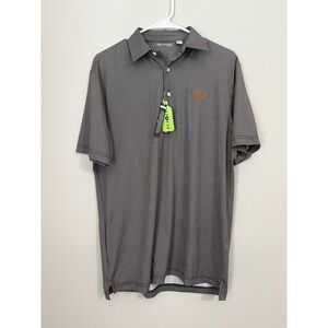 Forty Acres Texas Longhorns Golf Polo Shirt Mens Sz S Black‎ Tan Geometric NEW